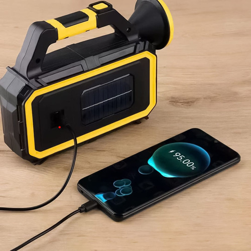 Linterna Solar Con Usb Recargable,3 Distintos Modos De Luces