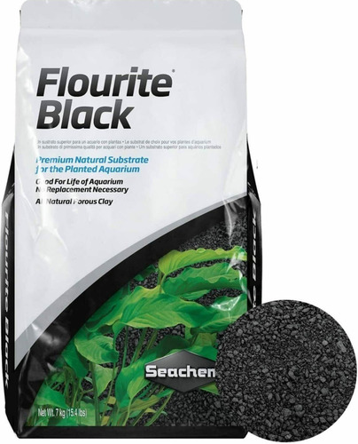 Imagen 1 de 2 de Seachem Flourite Black 7kg Sustrato Acuarios Plantados