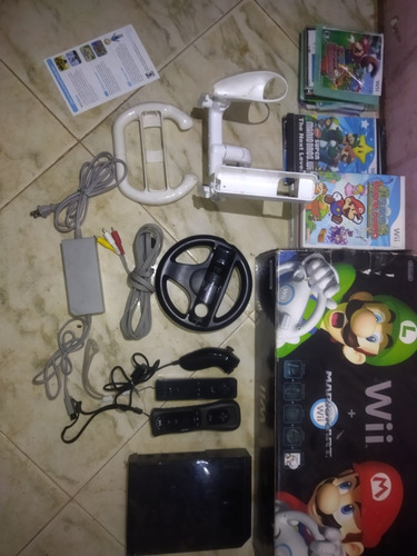 Nintendo Wii Negro Versión Mario Kart / Juegos Origin Y Mas