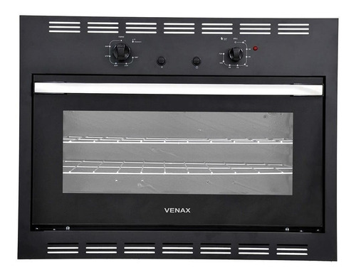 Forno de embutir à gás com grill elétrico (GLP) Venax Totale Nero GII 90L 88.3L preto 220V