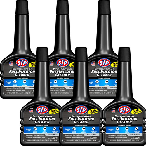 6 Stp Fuel Injector Clean Aditivo Limpa Bico Injetor Gasolin Cor Preto