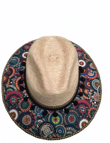 Sombrero Palma Dama Playa Mujer Casual Artesanal Trenza Fina