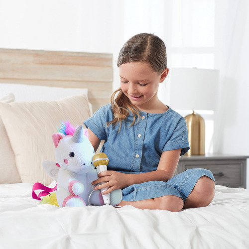 Singing Machine Kids - Mochila De Peluche Sing Along Crew Con Altavoz Y Micrófono Con Canciones, Efectos De Sonido Y Grabación, Uni Queen