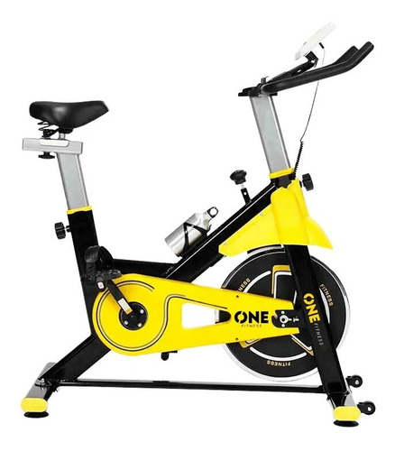 Bicicleta Bike Ergométrica Para Spinning Preta E Amarela Cor Amarelo/Preto