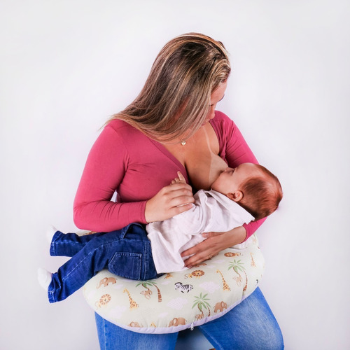 Almofada Para Amamentação - Travesseiro Nuvem Rosa Bebê