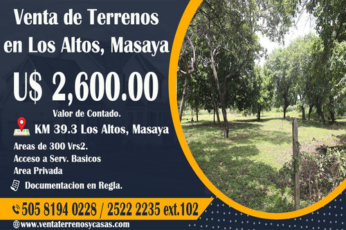 Imagen 1 de 8 de Venta De Terrenos Lotes En Masaya
