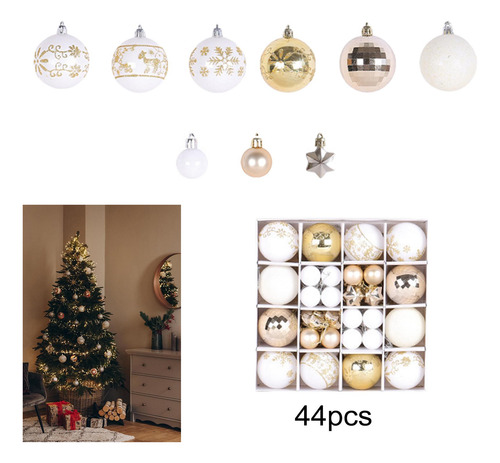 44 Uds Bolas De Navidad Adornos Con Cuerda Bolas Decorativas