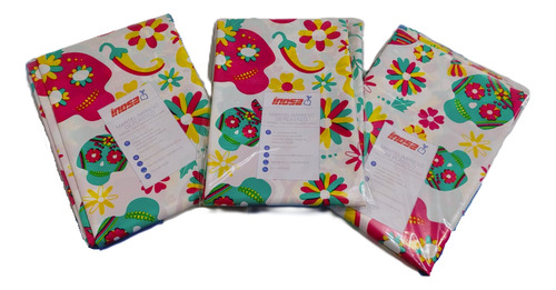 Paquete De 3 Manteles Decorativos Para Día De Muertos Negro Calaveras