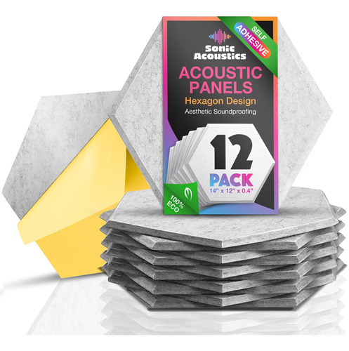 Sonic Acoustics Paquete De 12 Paneles Acusticos Hexagonales