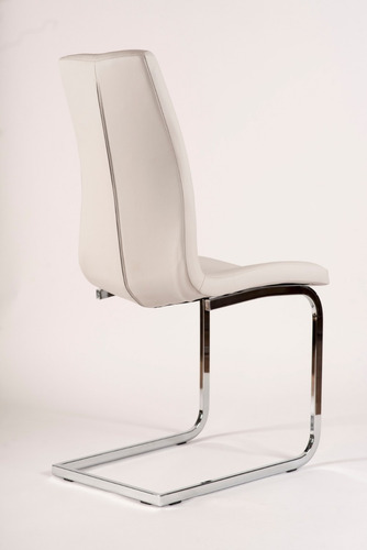 Imagen 5 de 10 de Silla Savona Cuero Sintetico Cromo Pack 4 Unid Moderna