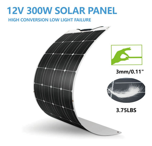 Imagen 1 de 10 de Panel Solar Flexible 300w 12v