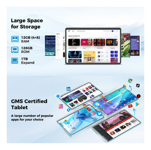 Tableta Suicoey 11 Pulgadas Android 14 12 Gb Ram 128 Gb Rom