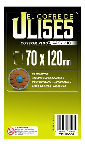 Protectores 70x120mm (60 Micr) Cofre De Ulises X110