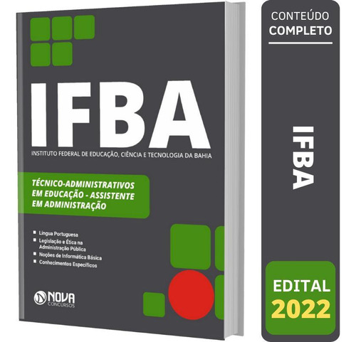 Apostila Concurso Ifba - Técnico Assistente Em Administração, De Professores Especializados.