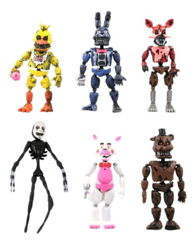 Cinco Noches En Freddy's Fnaf 6 Muñecos Flexibles