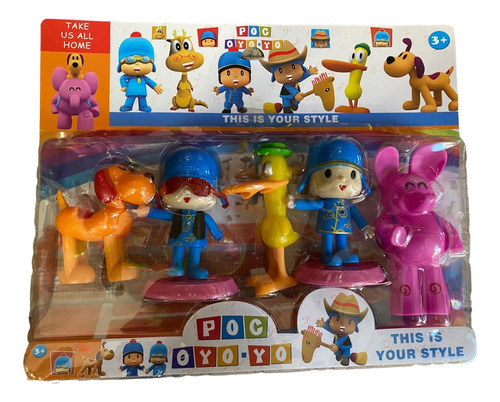 Muñecos Pocoyo Blister Pato Elly Lula Blister X5 Personajes