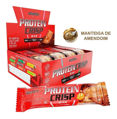 Protein Crisp Bar Manteiga De Amendoim Peanut Buter 12u 45g