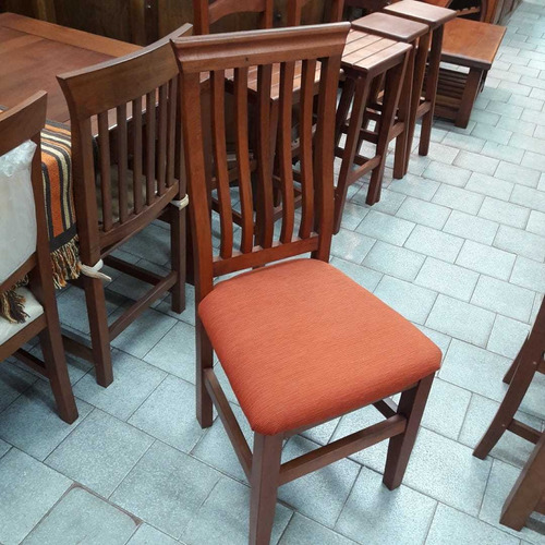 Silla Nueva De Algarrobo Asiento Tapizado Zona Oeste