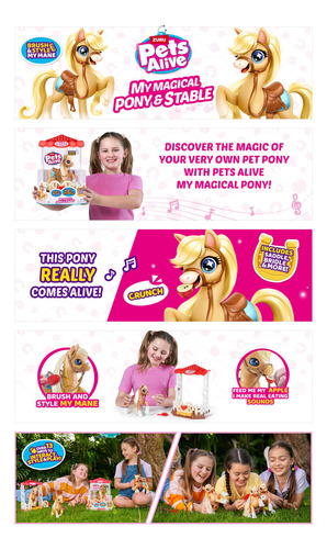 Pony Mágico Interactivo Con Establo Pets Alive Zuru Marrón