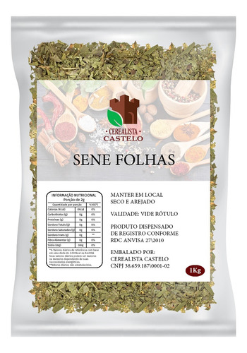 Chá Sene Folhas 1kg Qualidade Premium Cassia Angustifolia