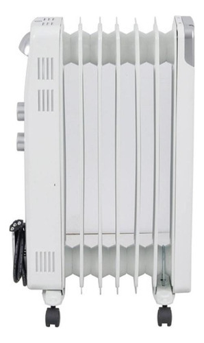 Aquecedor A Oleo Portátil Potencia Maxima de 1500w Voltagem 220v 3 Níveis deTemperaturas Com Rodinhas Silencioso Ambiente Quarto E Banheiro Aquece Até 12m² Cor Branco