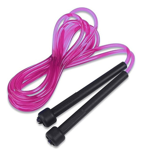 Soga De Saltar Pvc Cable Boxeo Largo Regulable Speed Fitness Color Rosa