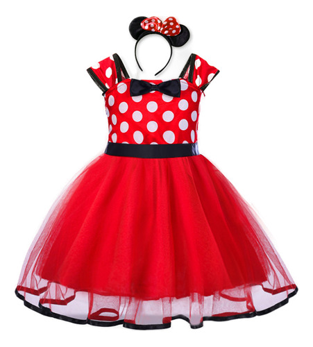 Vestido De Lunares Performance Minnie Mouse Para Niños