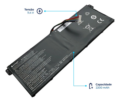 Bateria Para Notebook Acer Aspire A515-51g-70pu 11.4 V
