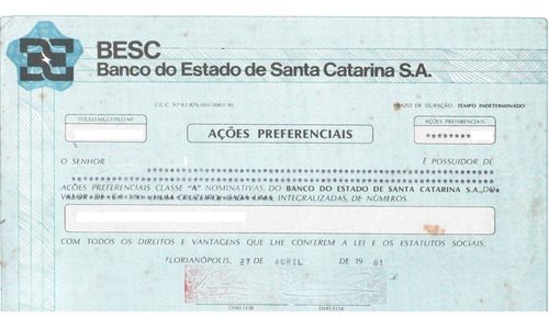 Imagem 1 de 2 de Ações Do Besc
