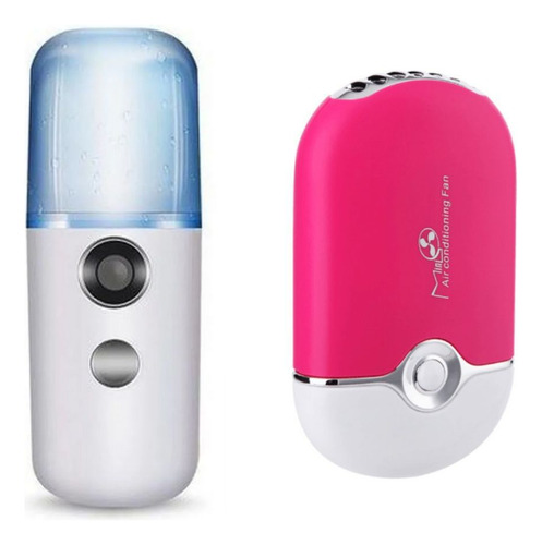 Kit Nano Spray Vaporizador + Mini Ventilador Para Cílios Pro