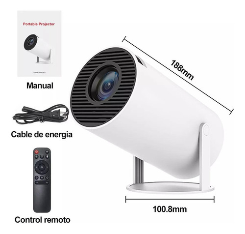 Proyector Profesional Hy300 Portatil Mini Android 1080p Proyector Hy300 Pro 4k Hd Smart Tv Led 8000lm Color Blanco Bluemos 110v/220v