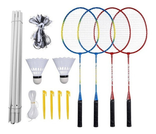 Kit 4 Raquetas Badminton Portatil Alta Calidad