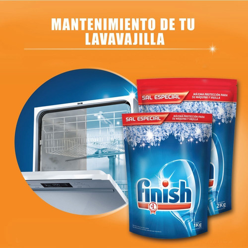 Imagen 3 de 6 de Finish Sal Especial Lavavajillas Automático 2 K X 2 Unidades