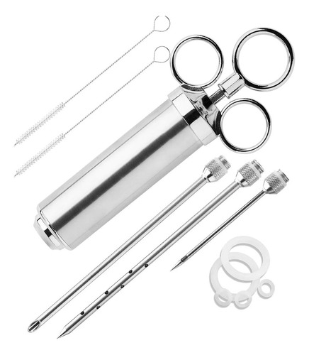 Seringa Injetor Temperos 3 Agulhas Inox Profissional Carne