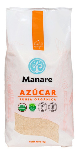 Azucar Rubia 1kg 100% Organico / Libre De Gluten / Manare