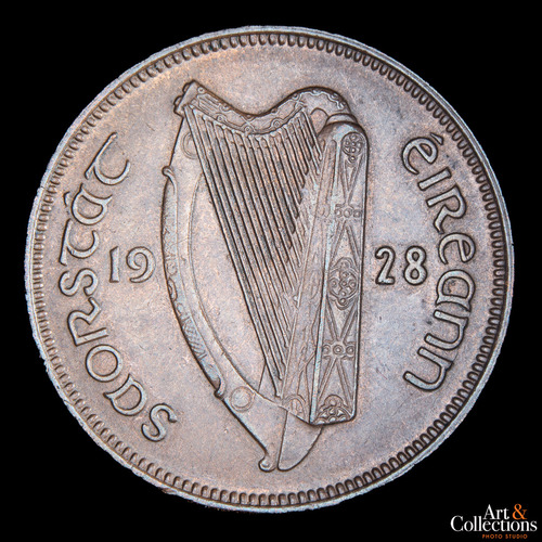 Irlanda, Estado Libre Irlandes, 1/2 Penny, 1928. Xf+