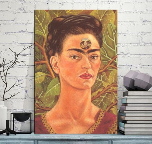 Cuadro 20x30cm Frida Kahlo Pensando En La Muerte Mexican Art