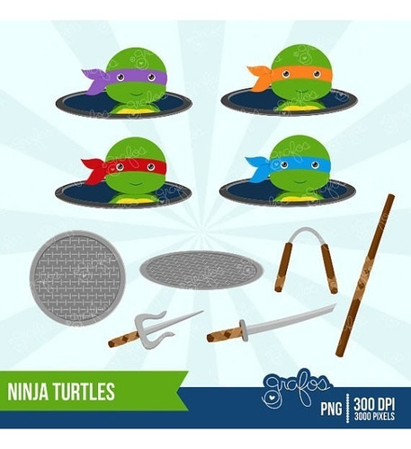 Kit Imprimible Tortugas Ninjas Imagenes Clipart Cod 2