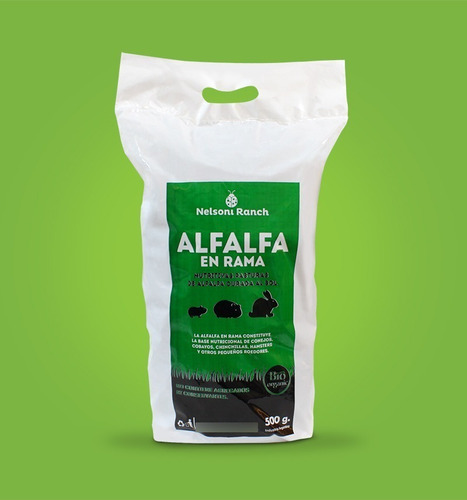 Imagen 7 de 9 de Alfalfa / Heno En Rama 500g Para Cobayo Conejo Nelsoni Ranch