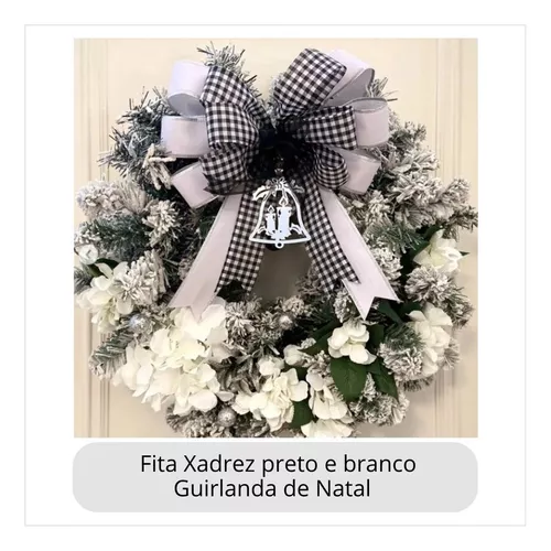 Fita Decorativa Xadrez Preto/Branco 6,3Cm x 9,14m Ref.1020859 com 1 Rolo