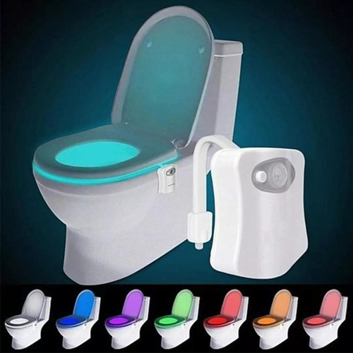 Luz Led Para Inodoro Wc Baño Con Sensor Movimiento 8 Colores