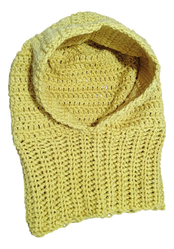Cuello Capucha Gorro Balaclava Tejido Crochet Lana Mujer Maiz Tejido Único