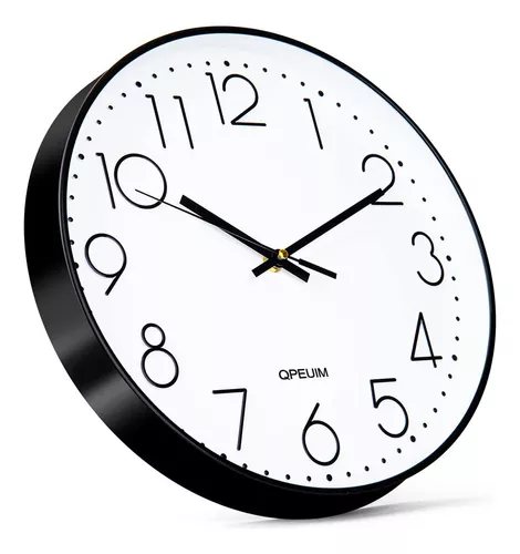 Reloj De Pared Digital Moderno De 30 Cm Color de la estructura Negro Color  del fondo Blanco