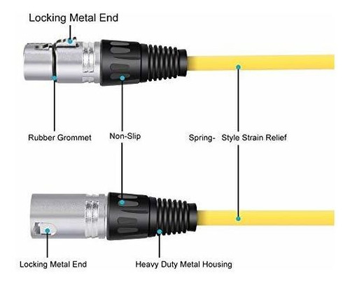 Juego 6 Cable Microfono Color Xlr Dama Ft Verde Azul Xh