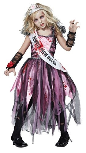 Disfraces De California Zombie Prom Queen Costume, Rosa / Ne