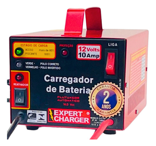 Carregador Bateria 12 Volts 10a Inteligente Com Reativador