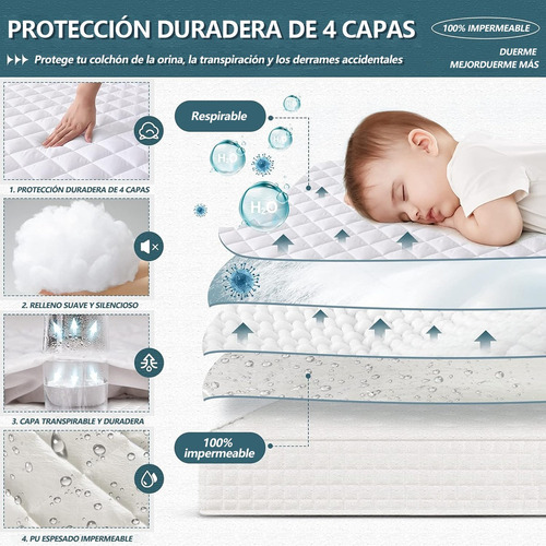 Funda De Colchón Impermeable Protector De Colchón Individual