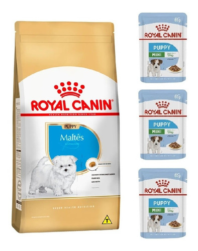 Kit Ração Maltês Puppy 2,5kg E 3 Sachês Mini 85g Royal Canin