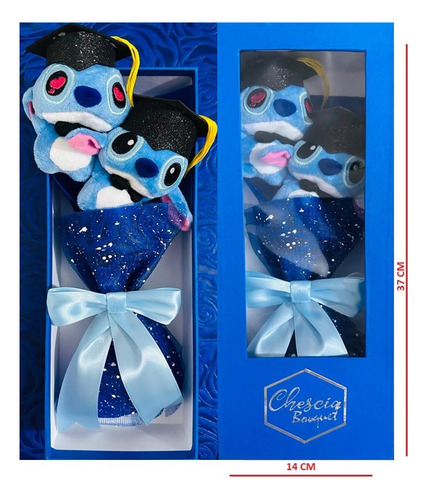 Ramo Peluches Stitch Graduación Med Caja D Lujo Envío Gratis