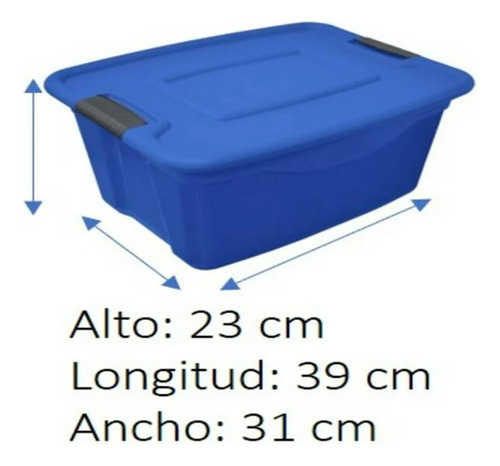 Caja Plastic Trends Miami Plástico 19 Litros Con Tapa Azul